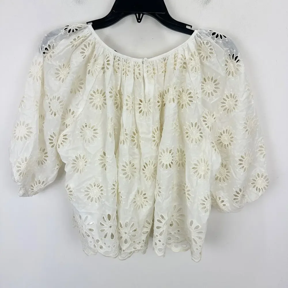 Madewell embroidered shirred